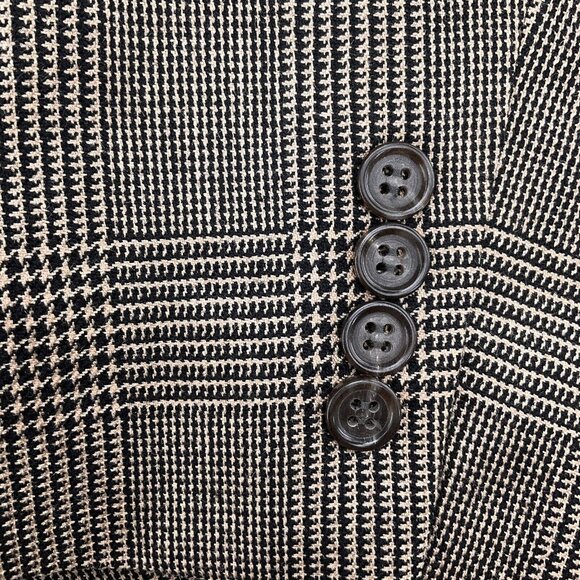 Jos A Bank Blazer Men 46L Black Tan Prince Edward Plaid Signature Silk Camelhair - Picture 4 of 13